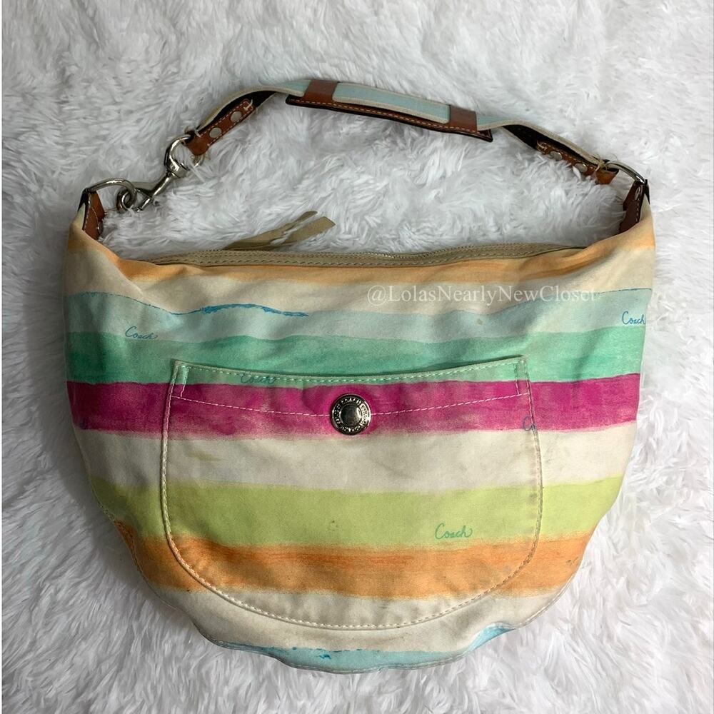 y2k Coach Vintage Hampton Watercolor Stripe Hobo Bag Shoulder Bag